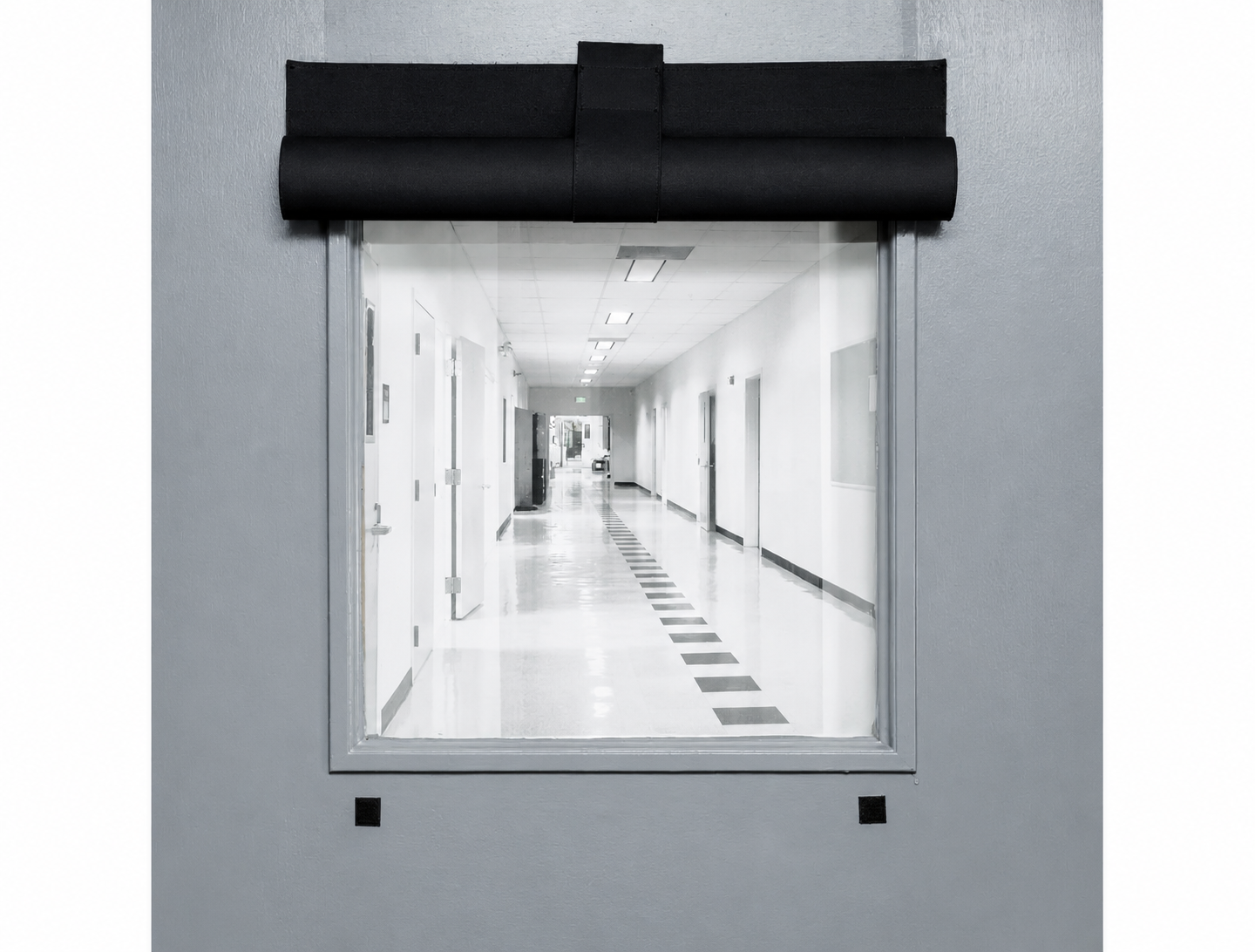 Black Traditional Fabric lockdown shade