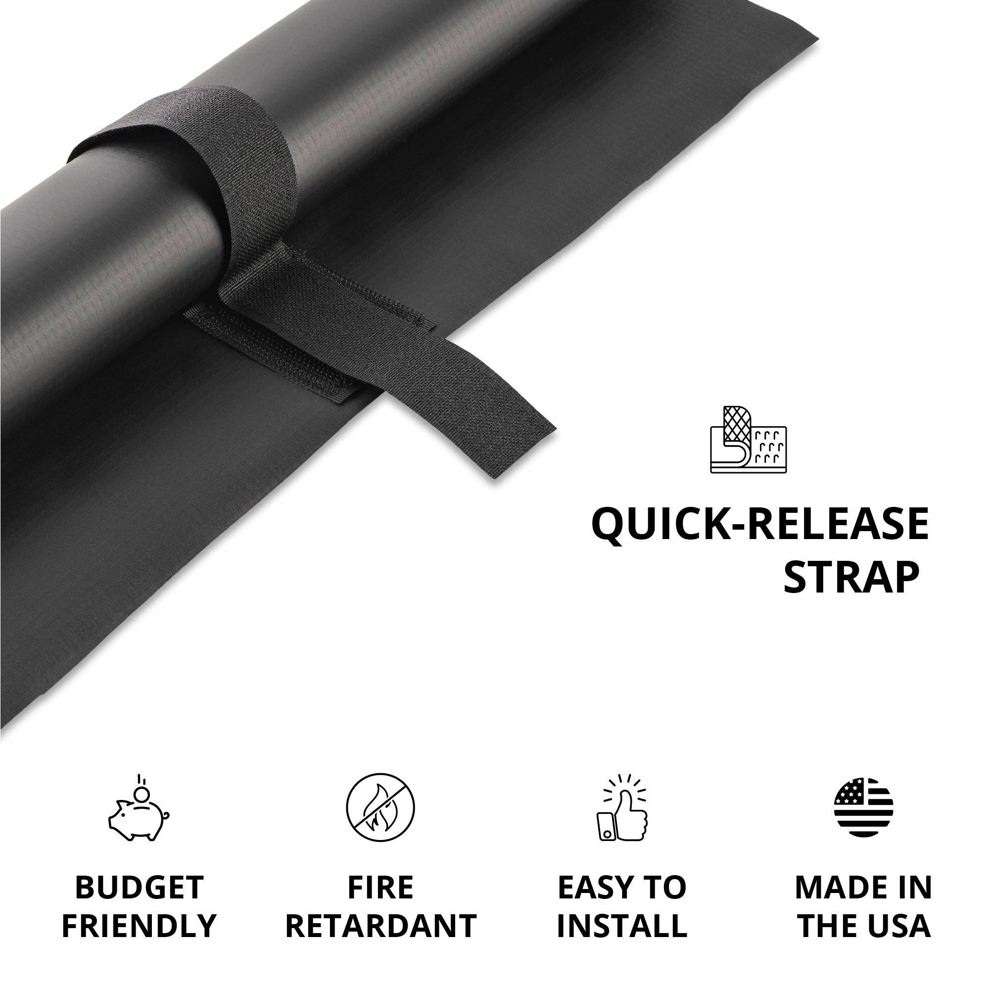 Black Next Generation Vinyl ALP lockdown shade with quick-release strap